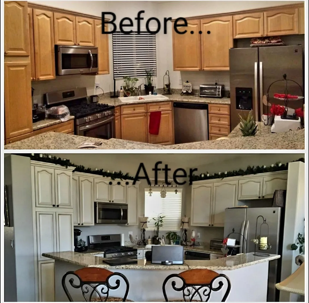 Cabinet Refinishing Before and After